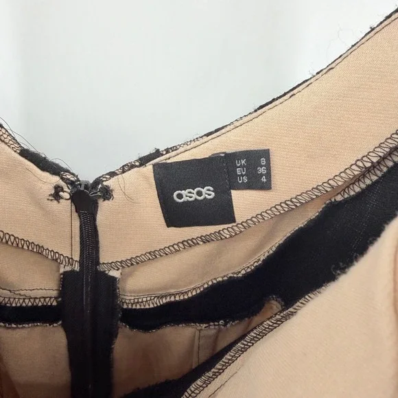 ASOS Black Lace Cutout Bodycon Sheath Dress Women Size 4 Formal Evening Club - Picture 3 of 7